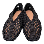 Ballerina intrecciata in tessuto nera Inuovo<BR/> 