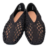 Ballerina intrecciata in tessuto nera Inuovo<BR/> 