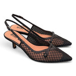 Slingback Bibi Lou rete nero tacco 