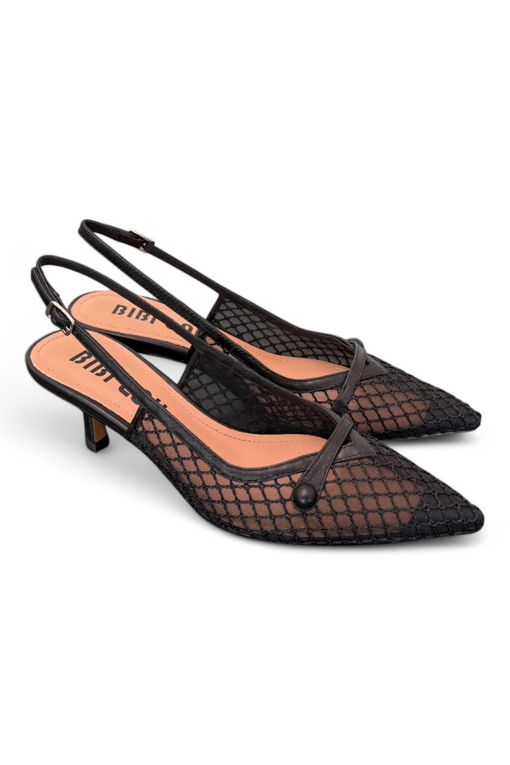 Slingback Bibi Lou rete nero tacco 