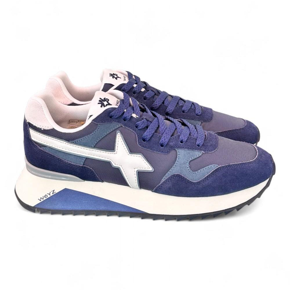 Sneaker uomo tessuto e suede blu bianco YAK W6YZ WIZZ 