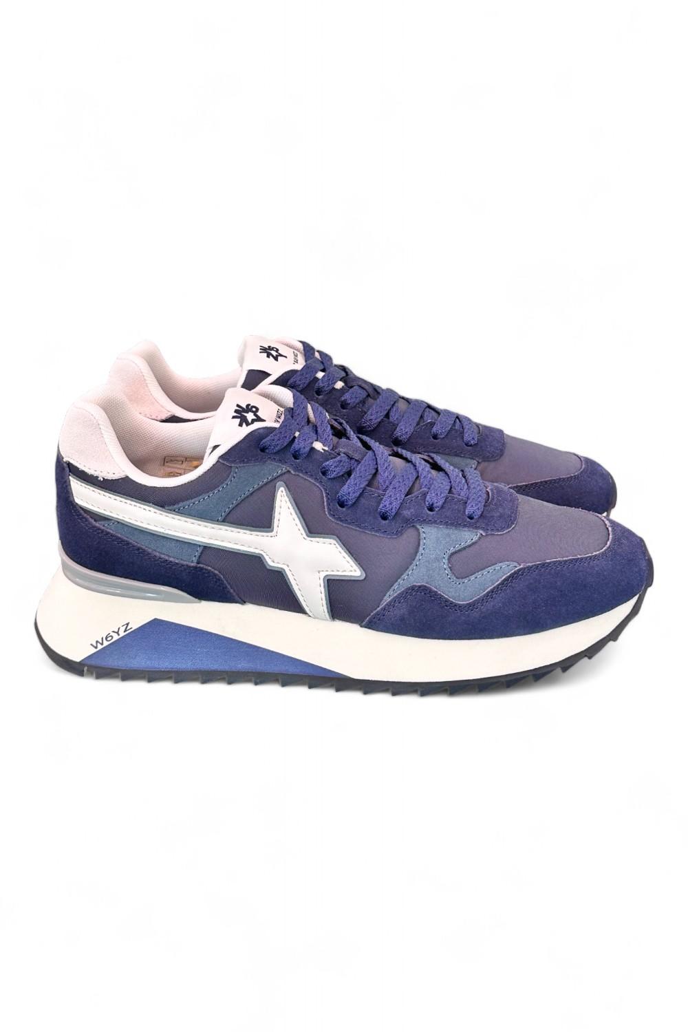 Sneaker uomo tessuto e suede blu bianco YAK W6YZ WIZZ 