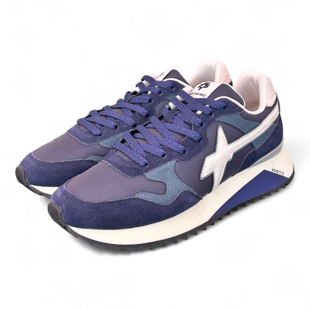 Sneaker uomo tessuto e suede blu bianco YAK W6YZ WIZZ 