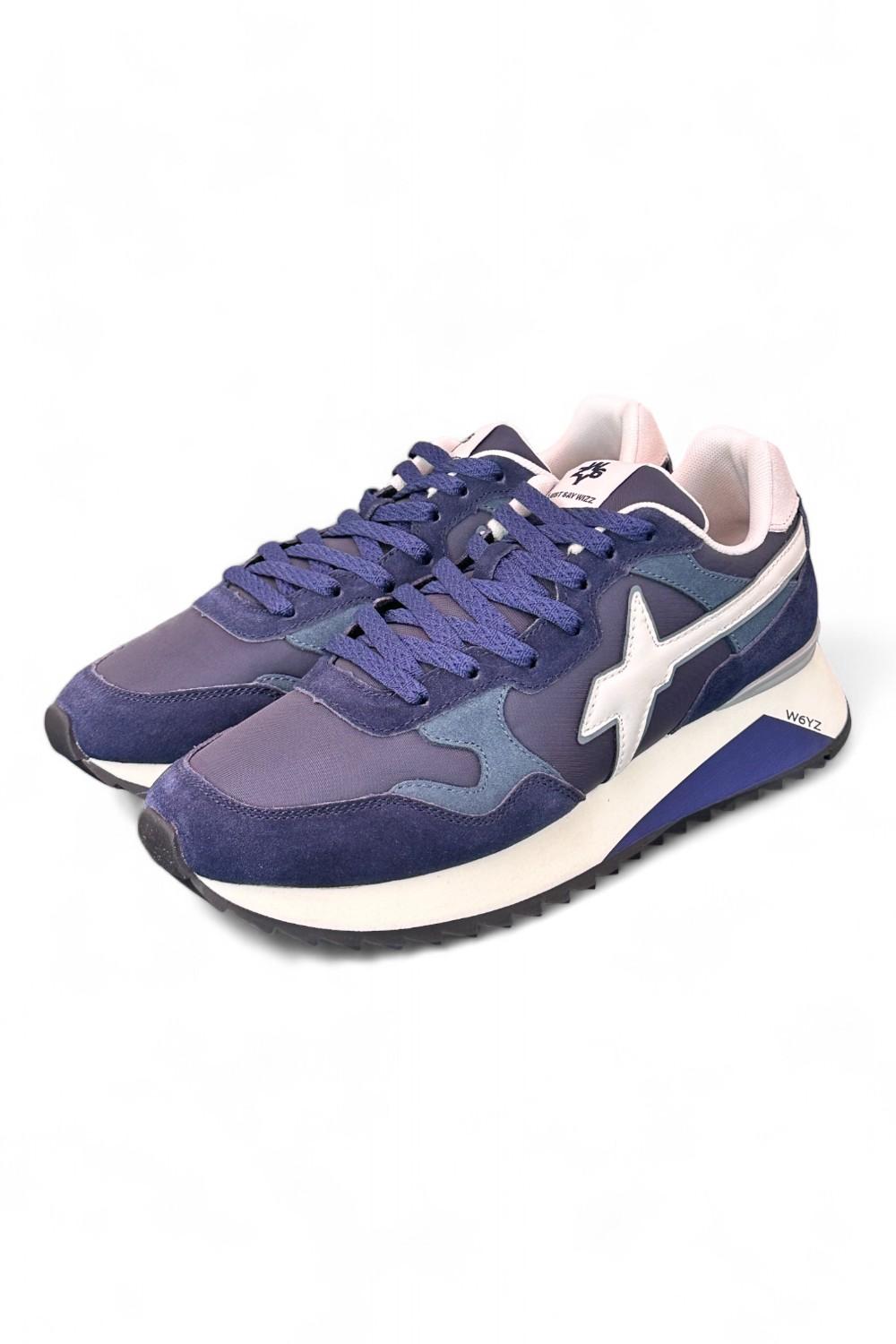 Sneaker uomo tessuto e suede blu bianco YAK W6YZ WIZZ 