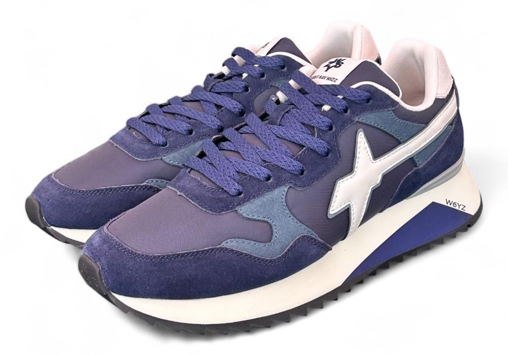 Sneaker uomo tessuto e suede blu bianco YAK W6YZ WIZZ 