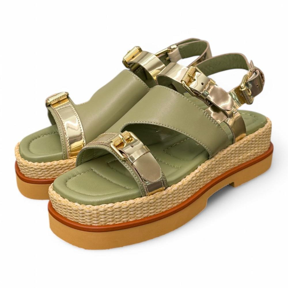 Sandalo asimmetrico kaki Z50 Zanon<BR/> 