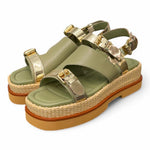 Sandalo asimmetrico kaki Z50 Zanon<BR/> 