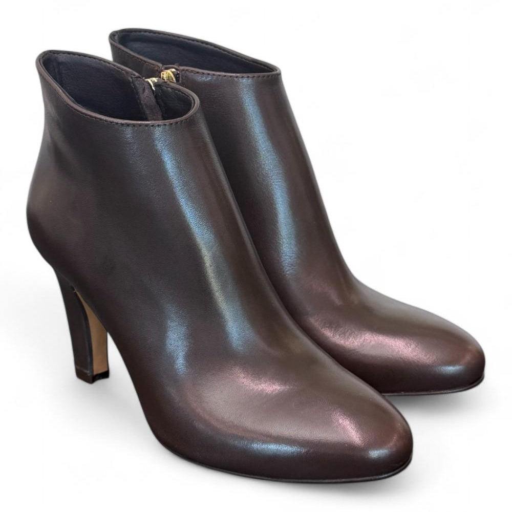 Stivaletto zip T80 pelle marrone Elisa Lanci<BR/> 