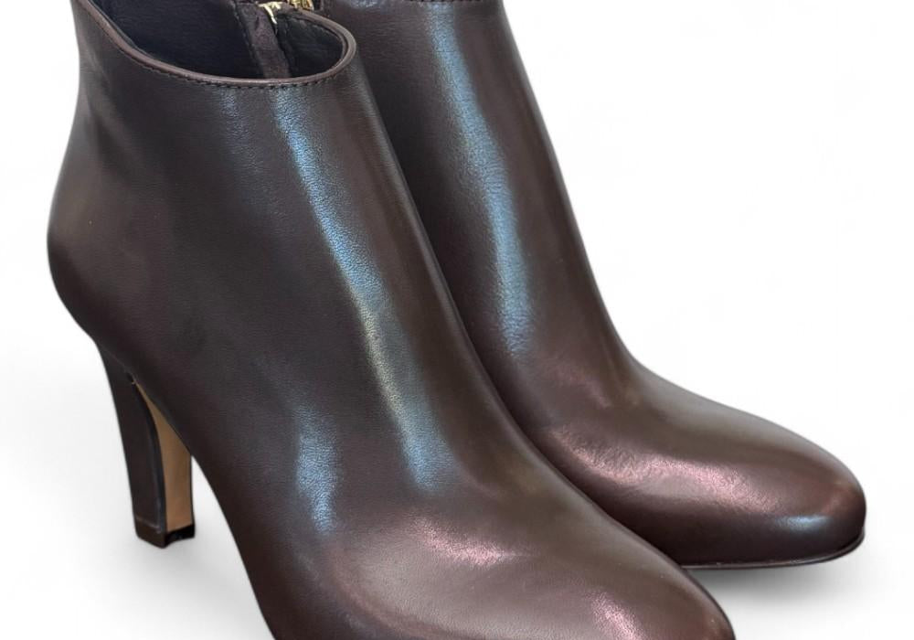 Stivaletto zip T80 pelle marrone Elisa Lanci<BR/> 