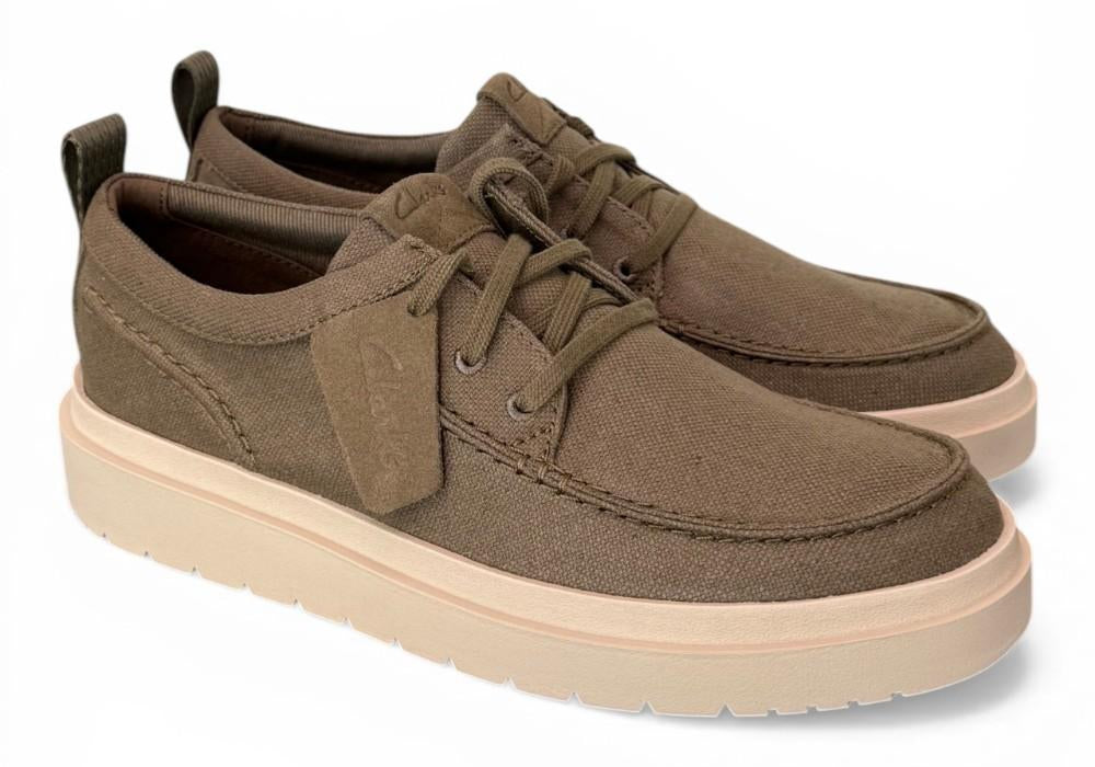 Scarpa uomo Polden Moc tela fango Clarks<BR/> 