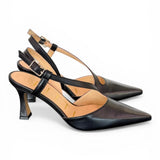 Slingback trasversale pelle nera Matteo Pitti 