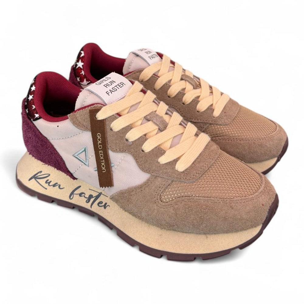 Sneaker donna Sun68 Ally vintage beige bordeaux 