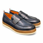 Mocassino uomo blu F.lli Rennella suola gomma 