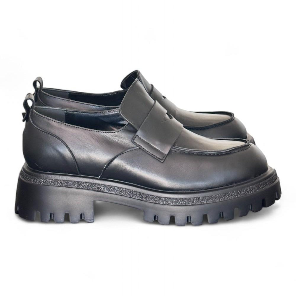 Mocassino donna nero tacco 40 Target<BR/> 