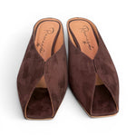 Ciabatta suede testa di moro tacco 60 Ranye 