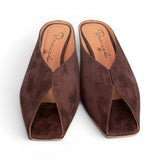 Ciabatta suede testa di moro tacco 60 Ranye 