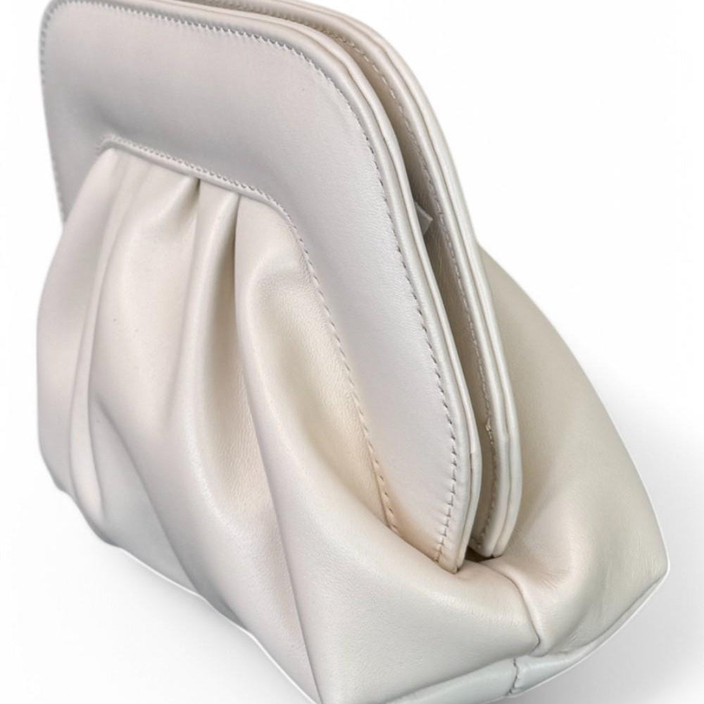 Pochette chiusura scatto ecopelle milk 