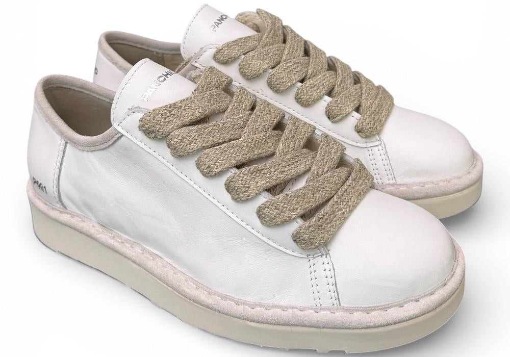 Allacciato uomo Panchic P01 leather white<BR/> 