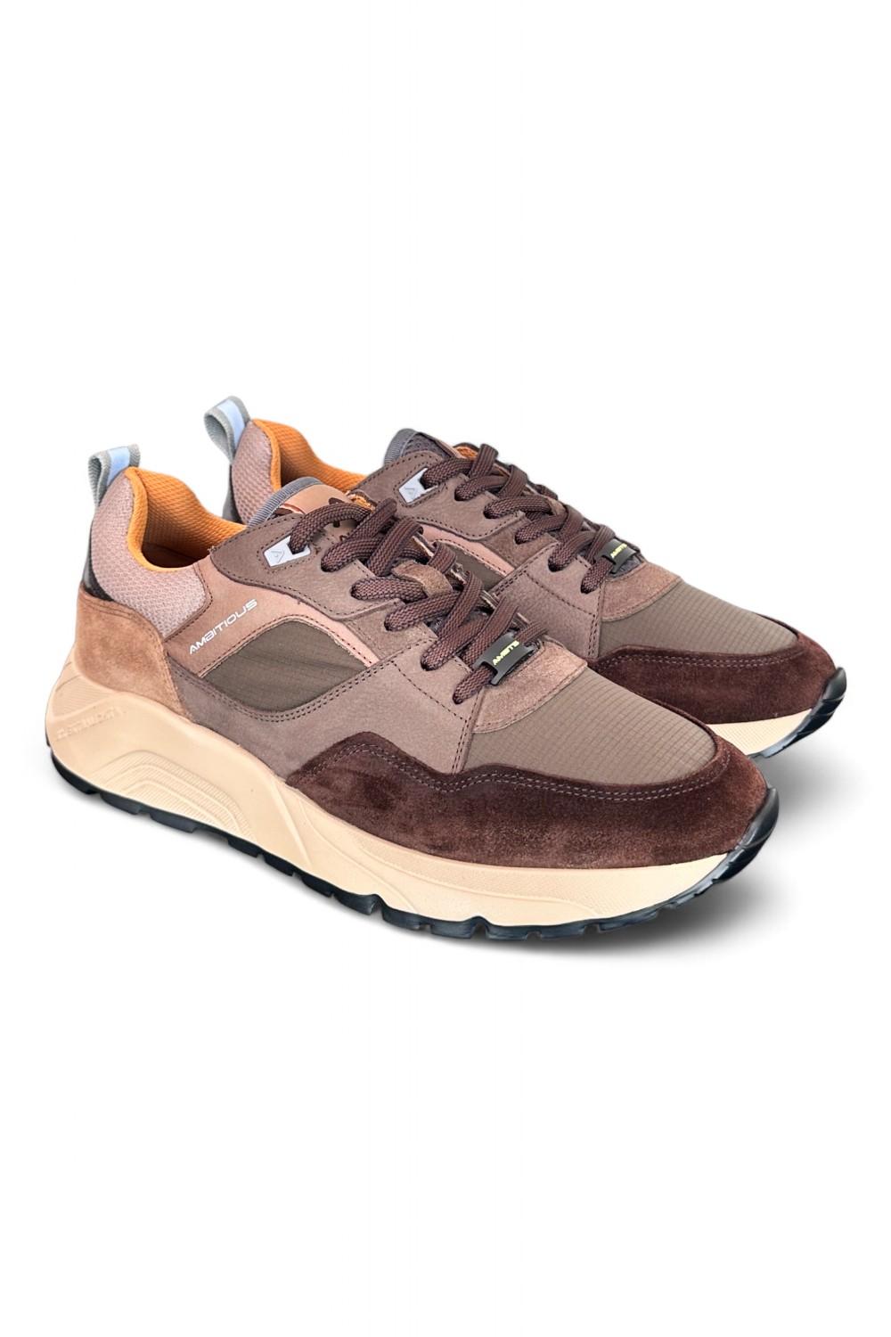 Sneaker extralight marrone e verde Ambitious 