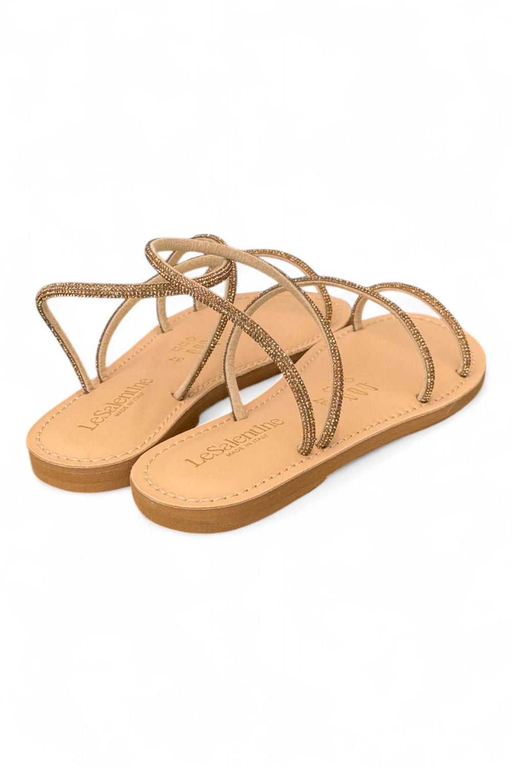 Sandalo strass oro Le Salentine 