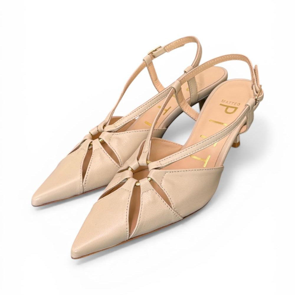 Slingback pelle osso T60  Matteo Pitti 