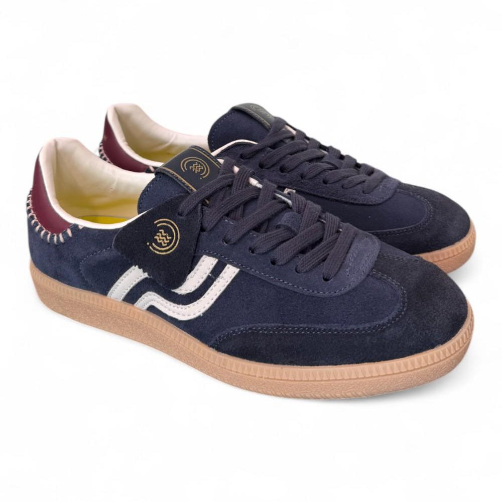 Sneaker uomo low suede blu Primabase <BR/> 