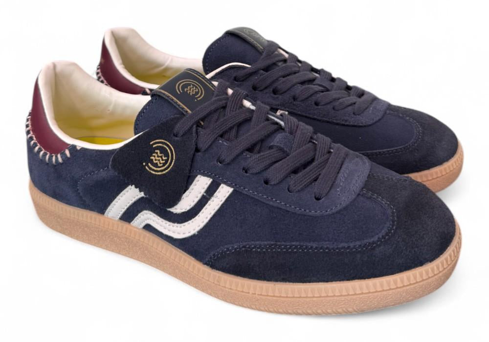 Sneaker uomo low suede blu Primabase <BR/> 