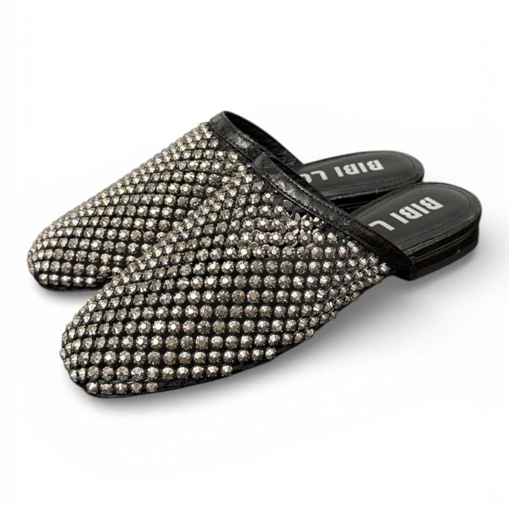 Sabot strass nero argento Bibi Lou 