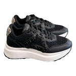 Sneaker Apepazza pelle rete strass nera<BR/> 