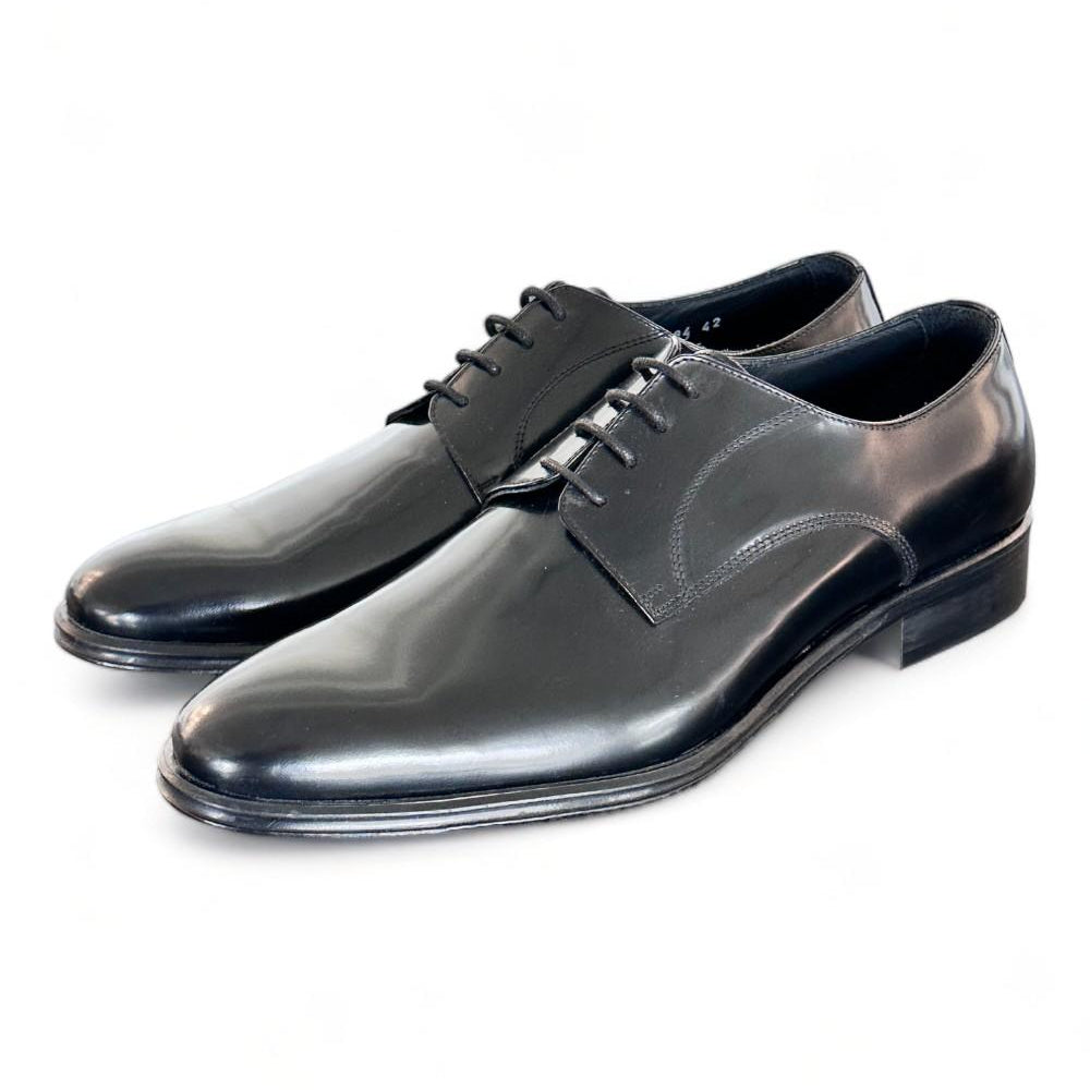 Scarpa allacciata liscia nera cerimonia 