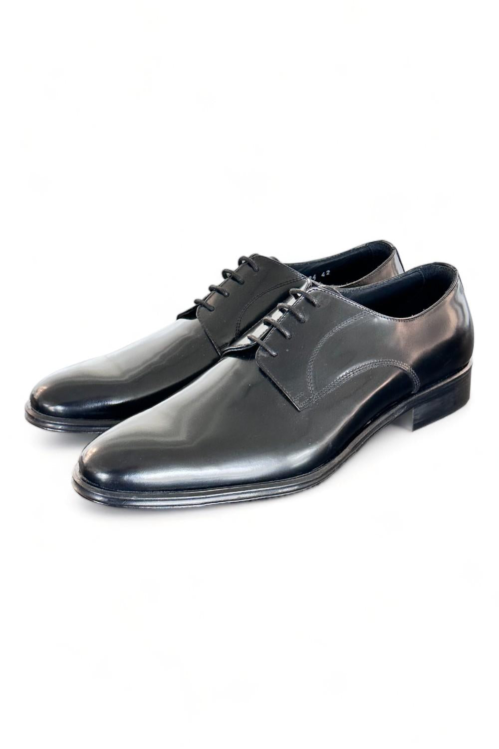Scarpa allacciata liscia nera cerimonia 