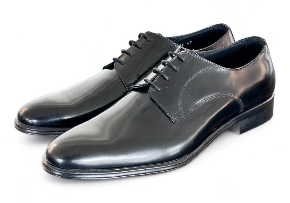 Scarpa allacciata liscia nera cerimonia 