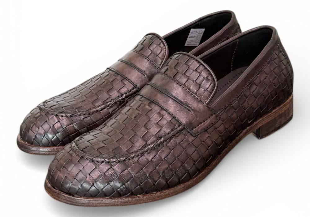 Mocassino pelle intrecciata testa di moro Kebo 