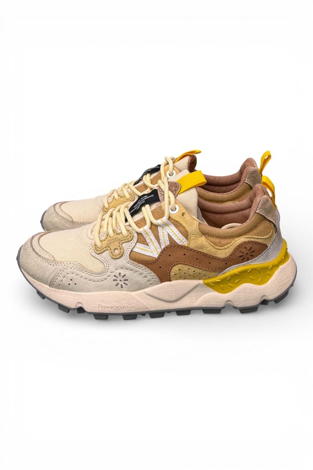Sneaker donna Yamano 3 1E44 beige brown yellow  Flower Mountain 