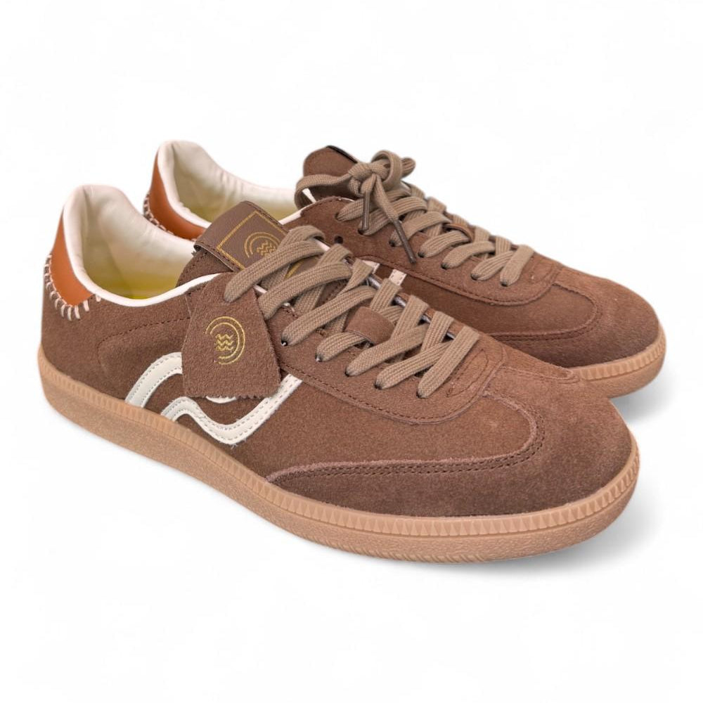 Sneaker uomo low suede cuoio Primabase <BR/> 