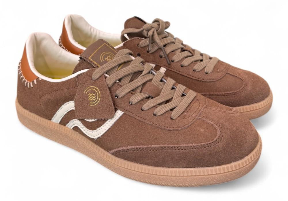 Sneaker uomo low suede cuoio Primabase <BR/> 