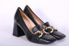 Mocassino accessorio pelle nera tacco Matteo Pitti