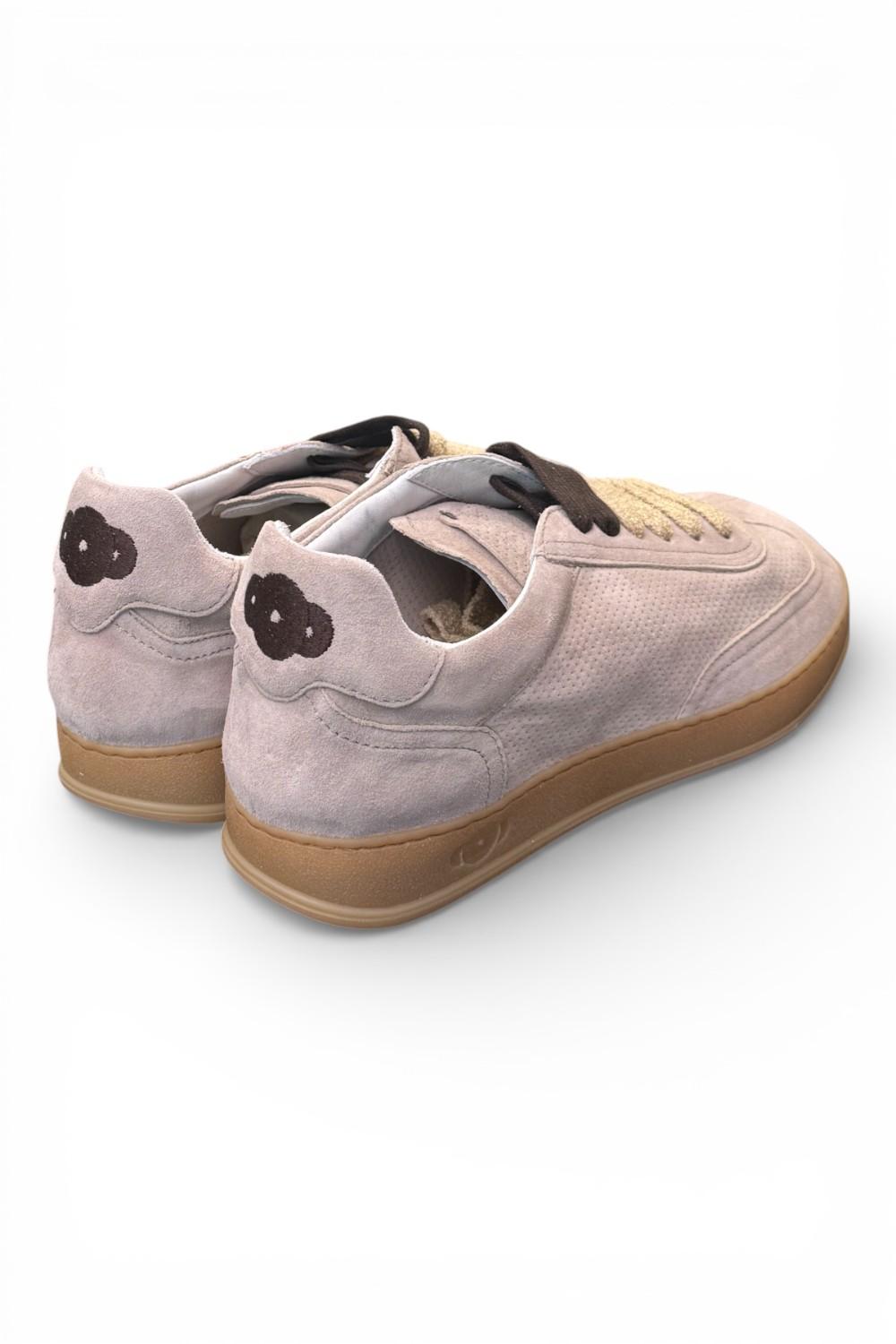Sneaker uomo Soldini 80 Akira suede forato taupe chiaro 