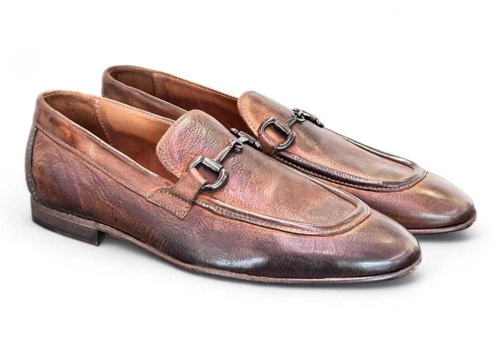 Mocassino accessorio cuoio tuffato Pawelks<BR/> 