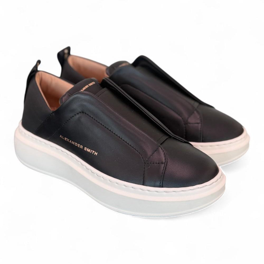 Sneaker donna Wembley slip on black Alexander Smith<BR/> 