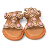 Sandalo suede beige gioielli Janet & Janet 