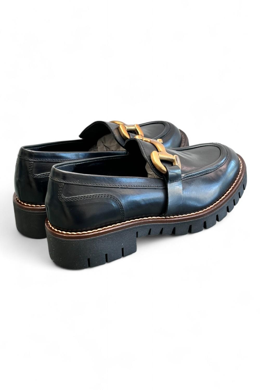 Mocassino accessorio pelle nera Anima 