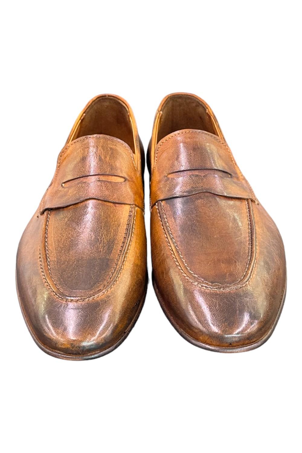 Mocassino cuoio tuffato Pawelks<BR/> 
