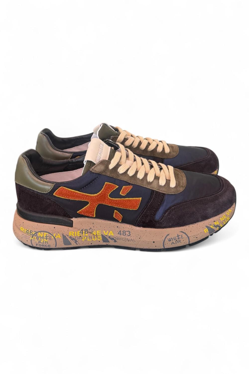 Sneaker uomo Premiata Mick 7721 blu arancio<BR/> 