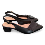Slingback pelle nera Francesco B 