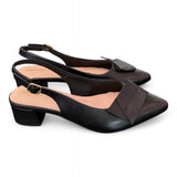 Slingback pelle nera Francesco B 