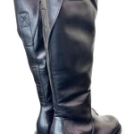 Stigale fibbia pelle nera suola gomma Mjus<BR/> 