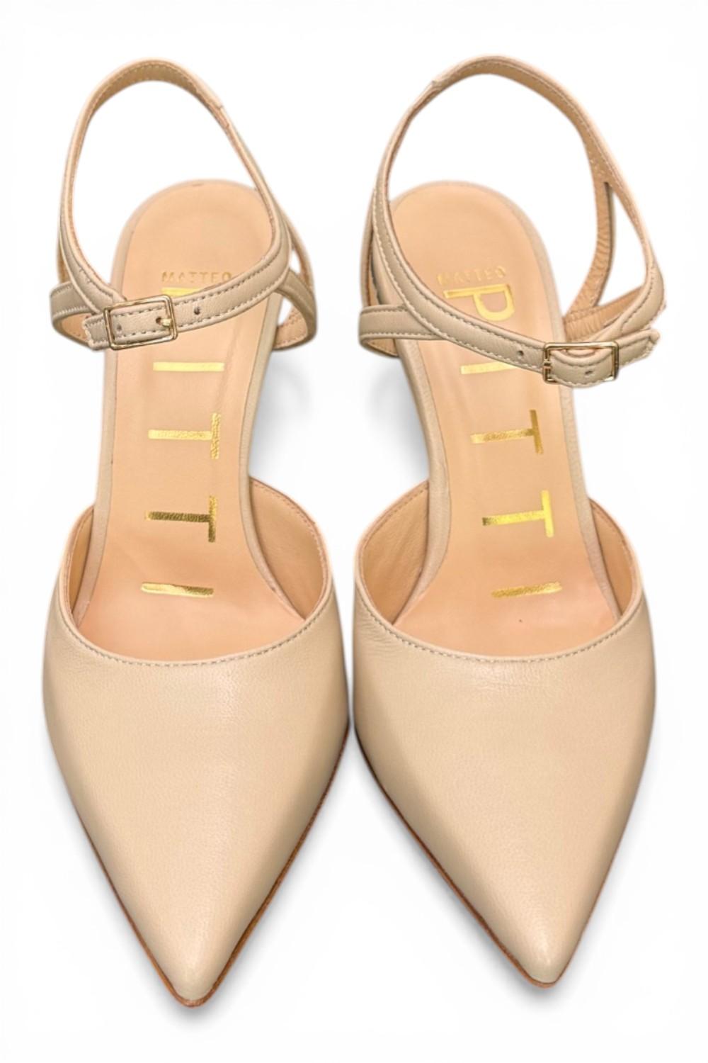 Slingback cintino pelle osso Matteo Pitti 