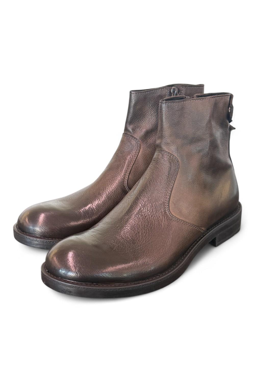 Stivaletto zip pelle brandy Pawelks 