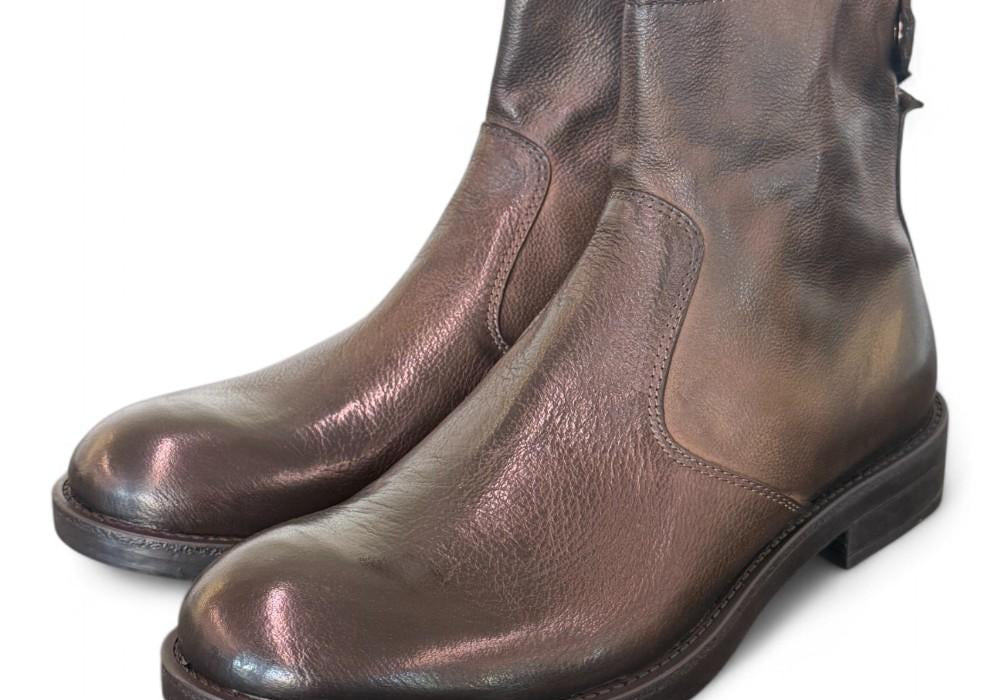 Stivaletto zip pelle brandy Pawelks 